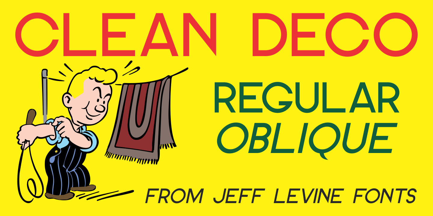 Beispiel einer Clean Deco JNL-Schriftart